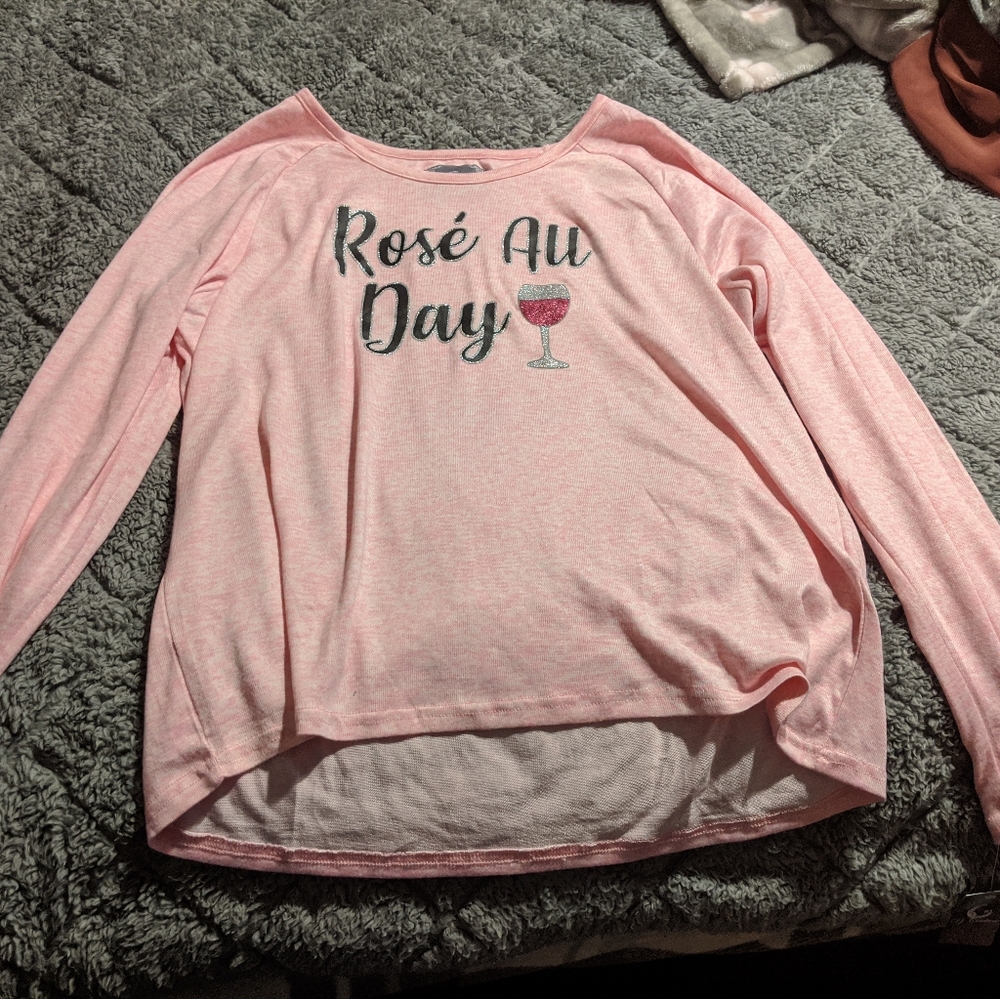 Long sleeve rose all day pj shirt